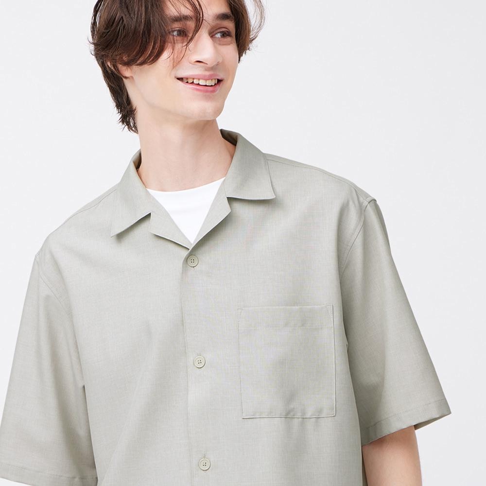 GU公式 | ドライオープンカラーシャツ(5分袖)(セットアップ可能)