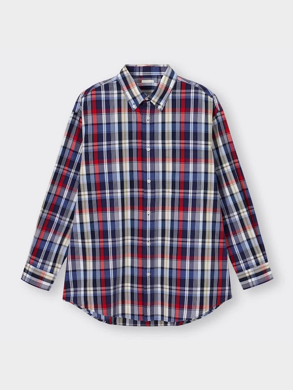 オーバーサイズシャツ(長袖)(マドラスチェック)