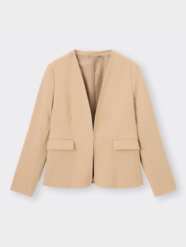 ウォッシャブルノーカラージャケットZ(セットアップ可能)