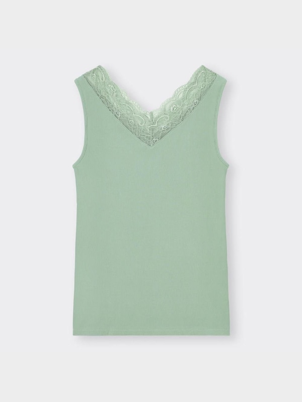 スタイルオーガニックリブレースVネックタンクトップ