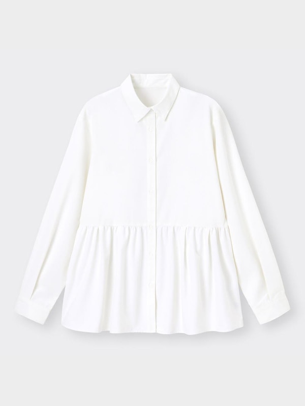 ペプラムブラウス(長袖)