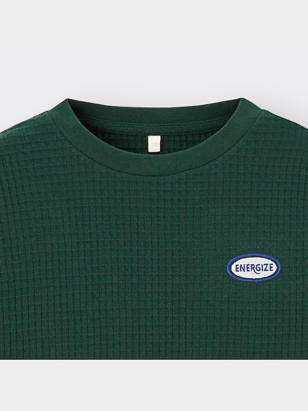 KIDS(男女兼用)ワッフルT(長袖)(ロゴ)