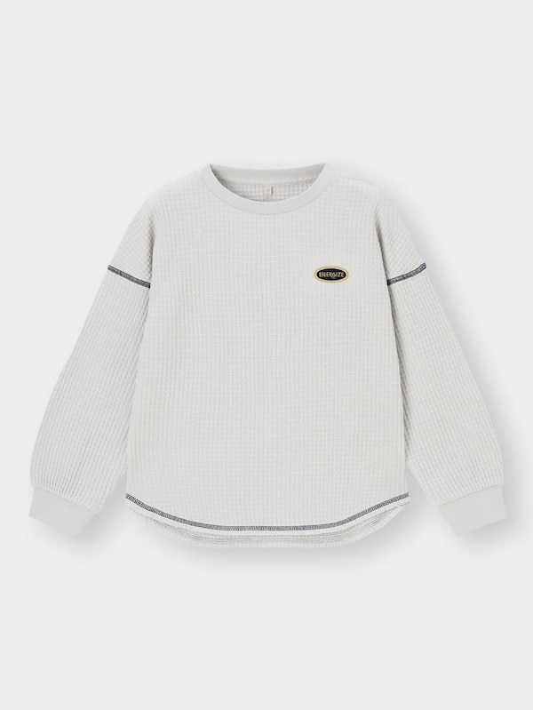 KIDS(男女兼用)ワッフルT(長袖)(ロゴ)