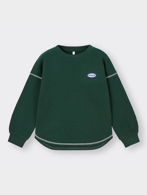 KIDS(男女兼用)ワッフルT(長袖)(ロゴ)