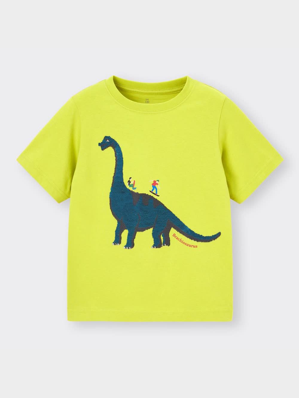 夏　VERTIGO トラスパンコールTシャツ M GU公式 | BOYSスパンコールT(半袖)(ブラキオサウルス)