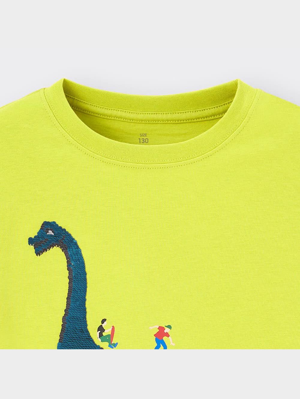 夏　VERTIGO トラスパンコールTシャツ M GU公式 | BOYSスパンコールT(半袖)(ブラキオサウルス)
