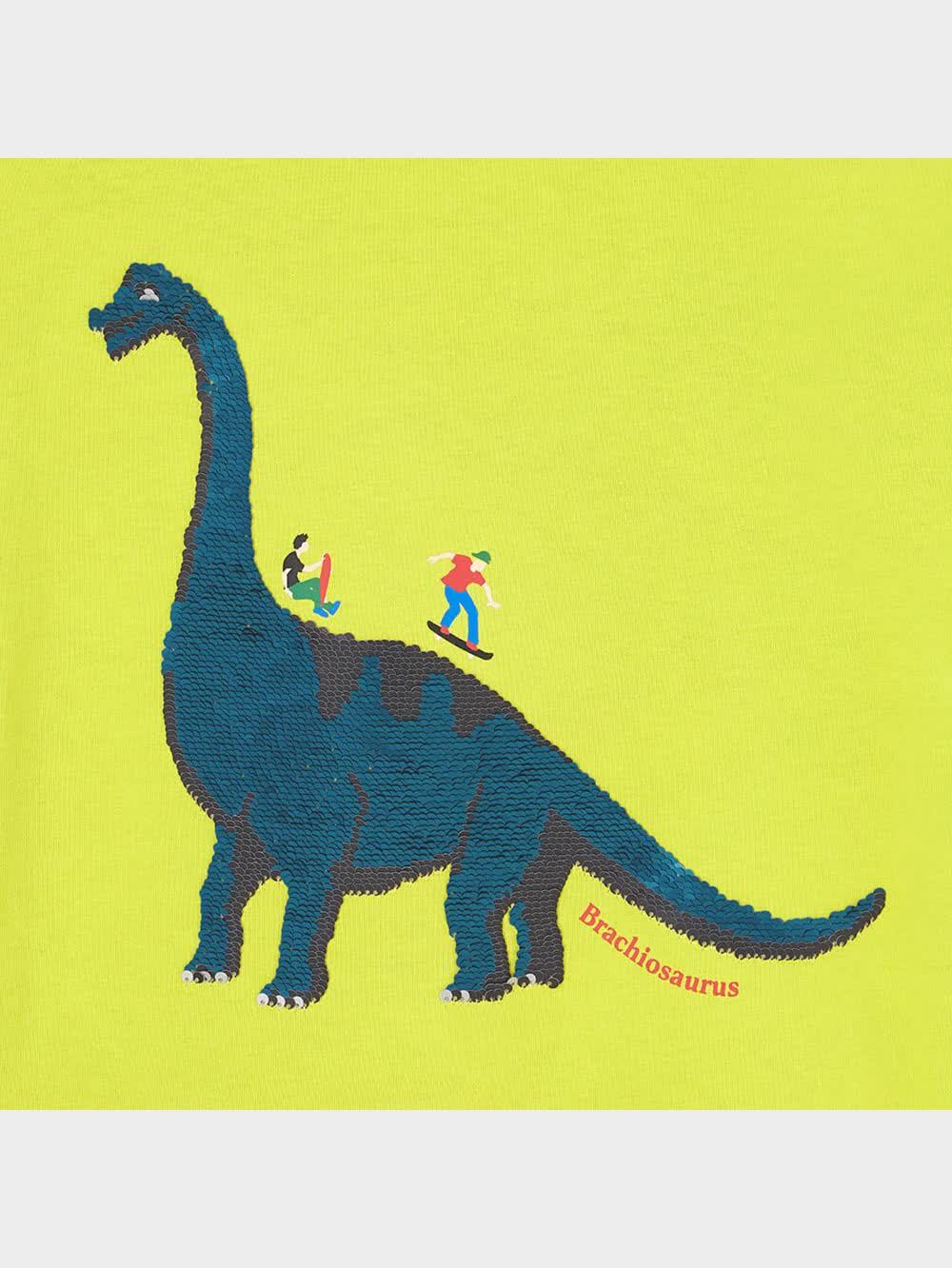 夏　VERTIGO トラスパンコールTシャツ M GU公式 | BOYSスパンコールT(半袖)(ブラキオサウルス)