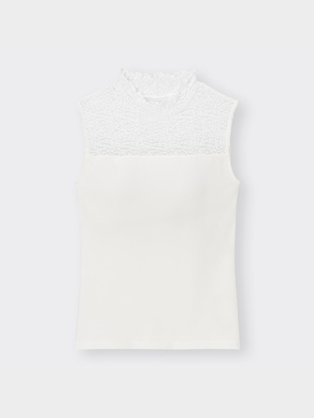 GU公式 | ブラフィールレースハイネックT(ノースリーブ)+E