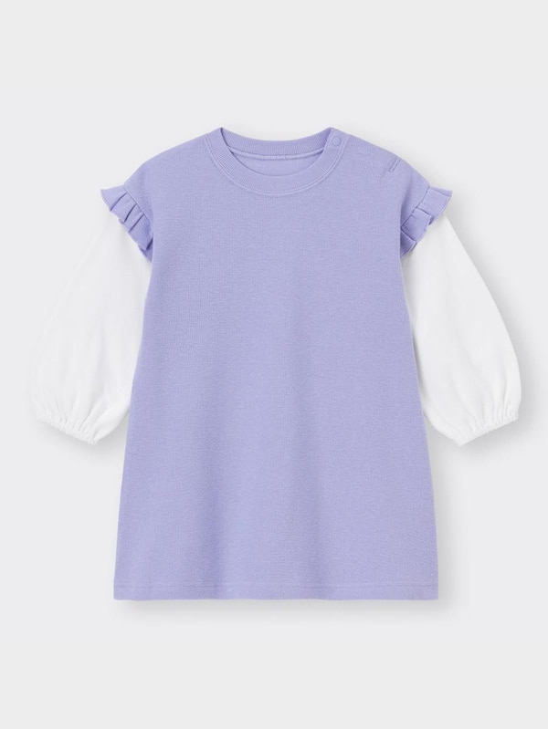 BABY(TODDLER)GIRLSレイヤードフリルワンピース(長袖)+E