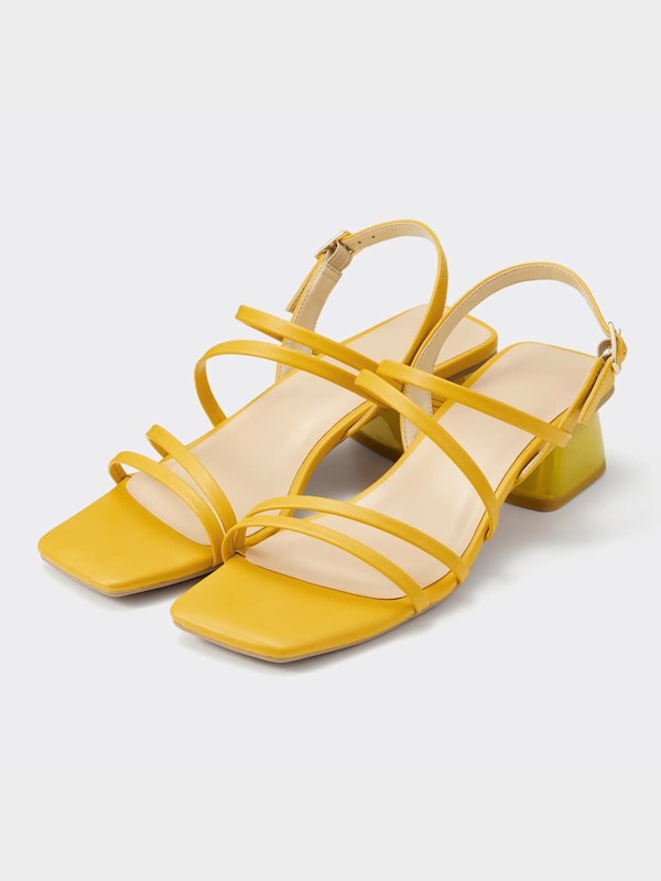 ナローストラップクリアヒールサンダル