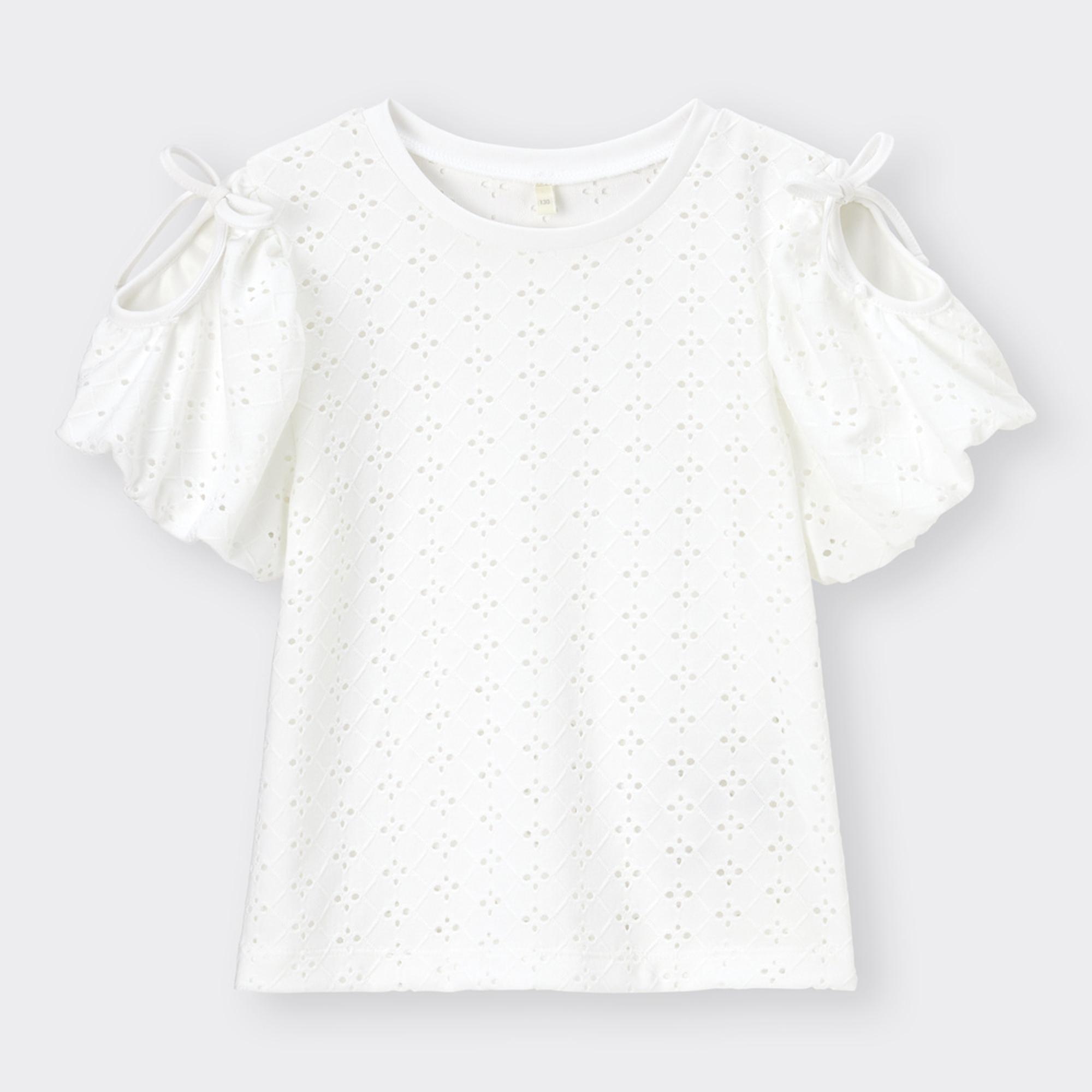 GIRLSカットソーレースオープンショルダーT(半袖)