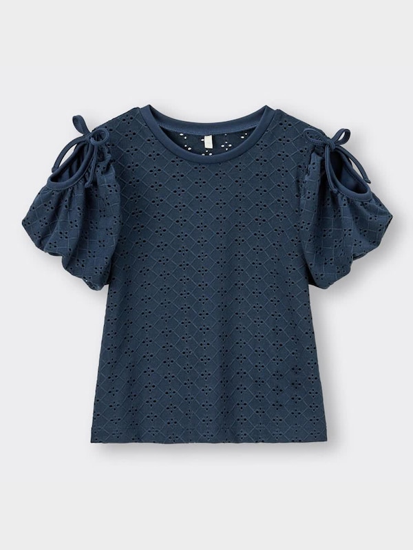 GIRLSカットソーレースオープンショルダーT(半袖)