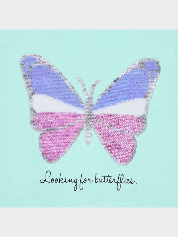 GIRLSスパンコールT(半袖)(バタフライ)