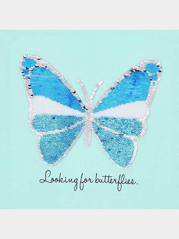 GIRLSスパンコールT(半袖)(バタフライ)