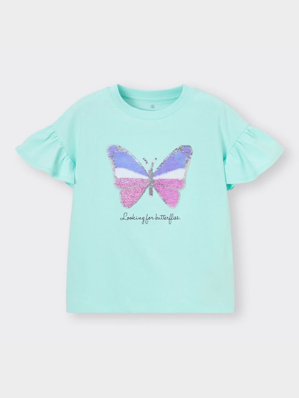 GIRLSスパンコールT(半袖)(バタフライ)