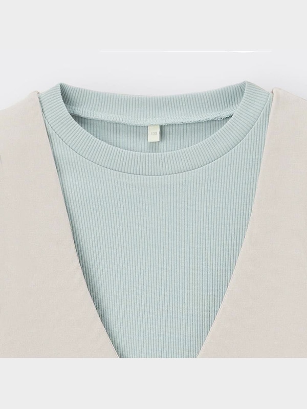 GIRLSリブTセットジャンパードレス(長袖)