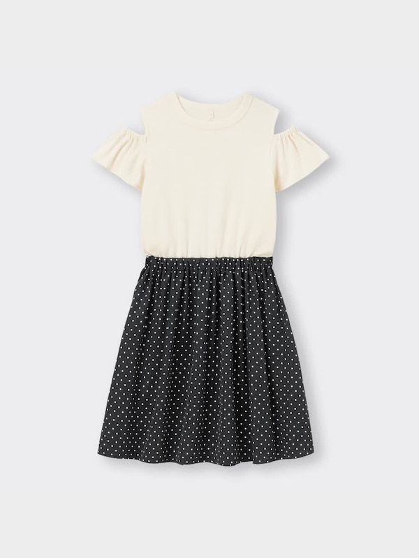 GIRLS布帛ドッキングワンピース(半袖)