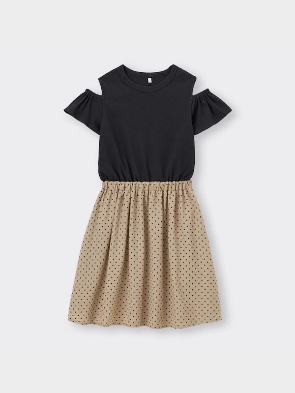 GIRLS布帛ドッキングワンピース(半袖)