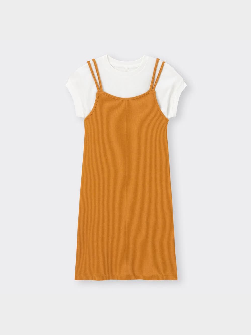 Aページ 023 GU公式 | GIRLS 2WAYリブキャミソールワンピース(半袖)