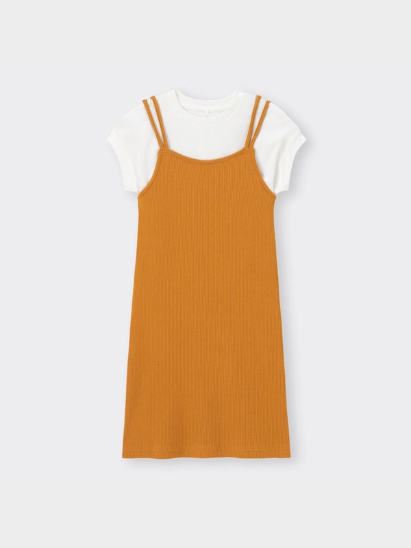 GIRLS 2WAYリブキャミソールワンピース(半袖)