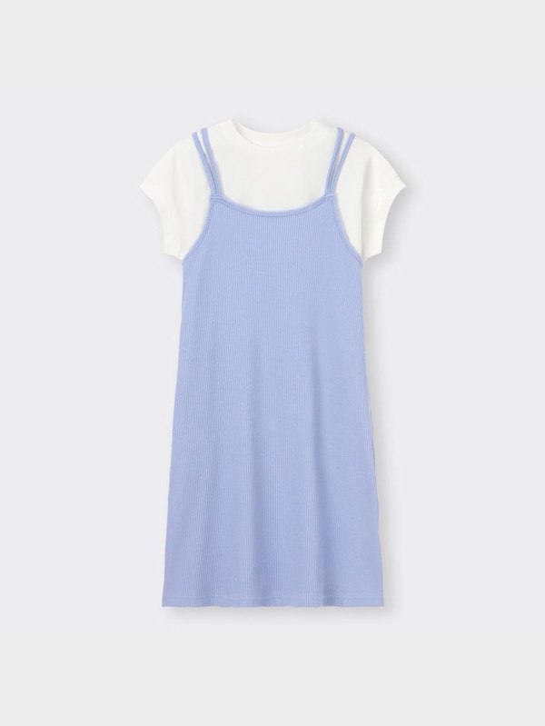 GIRLS 2WAYリブキャミソールワンピース(半袖)