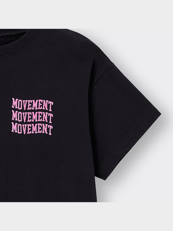 GIRLSスウェットビッグプルオーバー(5分袖)(ロゴ)JR+E(セットアップ可能)