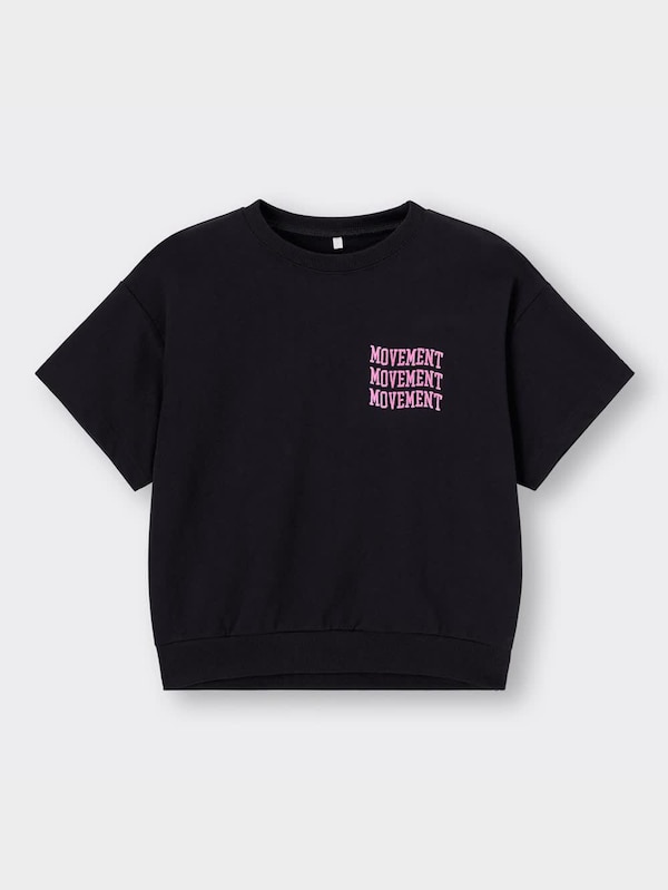 GIRLSスウェットビッグプルオーバー(5分袖)(ロゴ)JR+E(セットアップ可能)