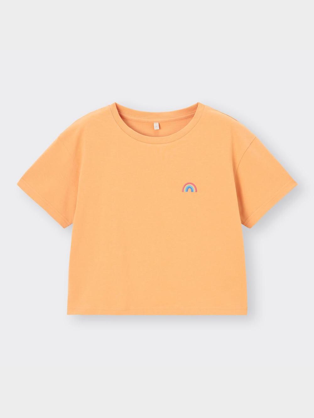 GU公式 | GIRLSクロップドT(半袖)(ワンポイント)JR+E