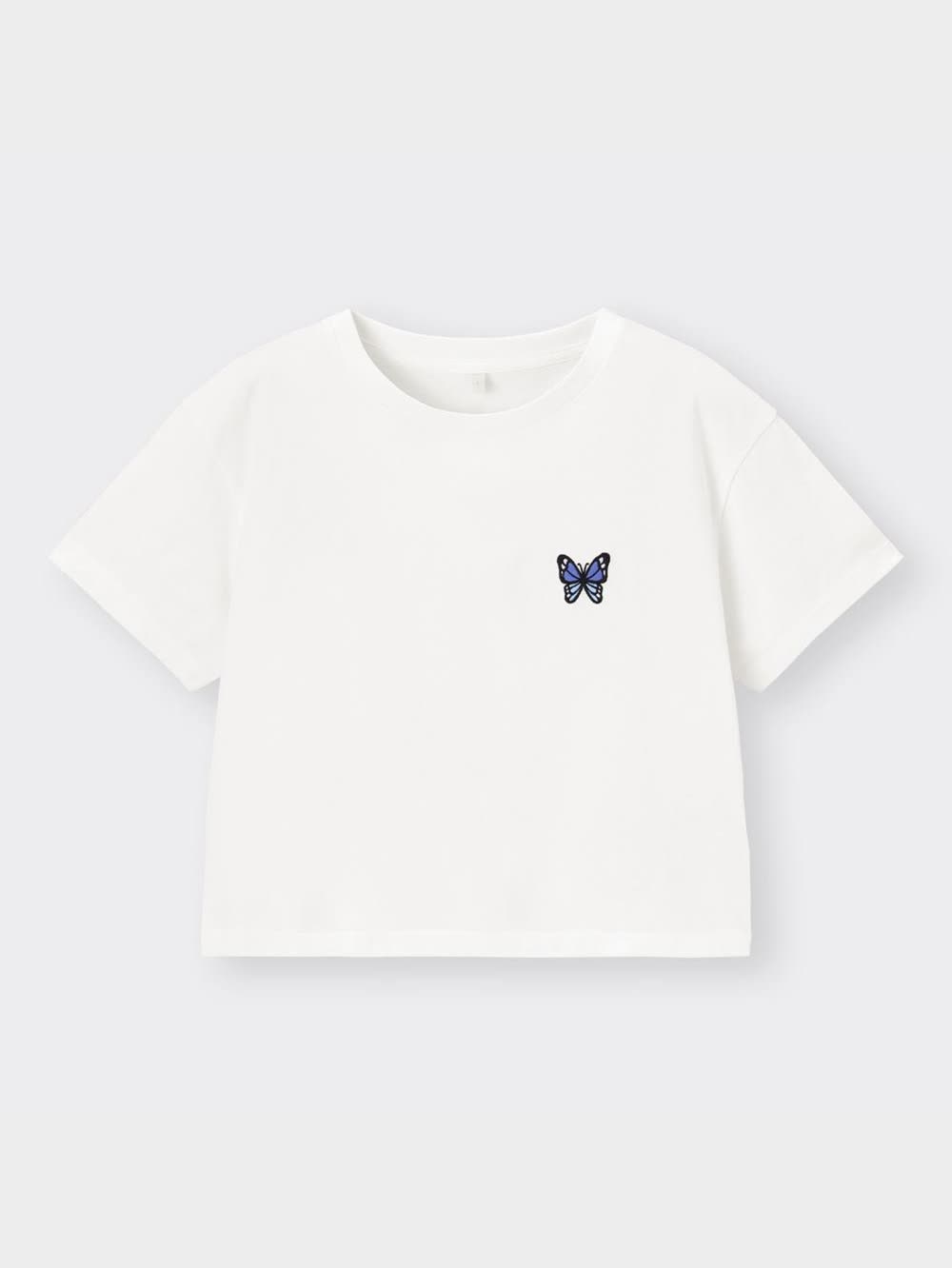 GU公式 | GIRLSクロップドT(半袖)(ワンポイント)JR+E