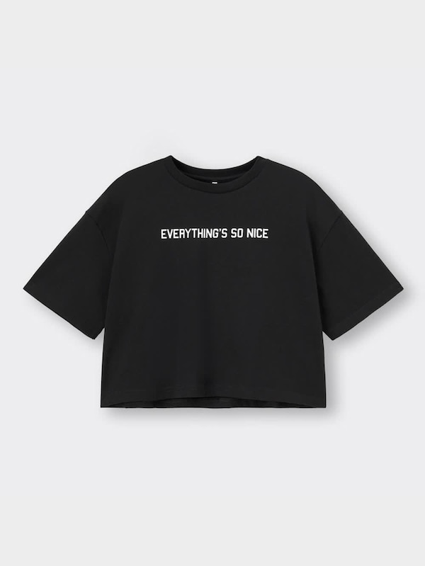 GIRLSクロップドT(半袖)(バックプリント)JR+E