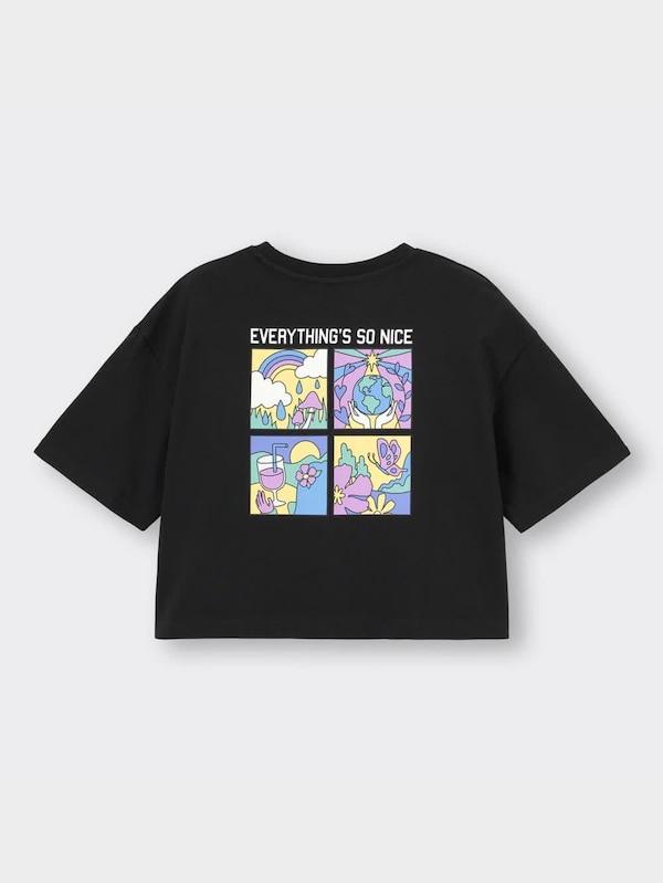 GIRLSクロップドT(半袖)(バックプリント)JR+E