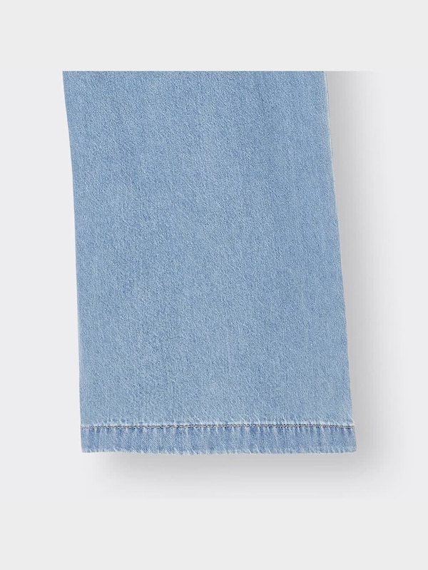 GIRLSデニムハイウエストタックワイドパンツJR+E