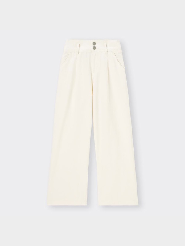 GIRLSデニムハイウエストタックワイドパンツJR+E