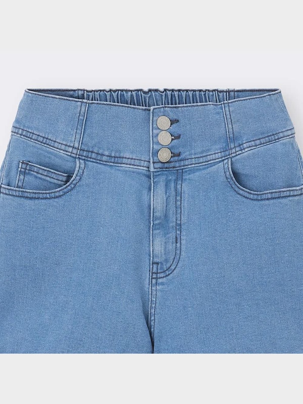 GIRLSストレッチデニムハイウエストショートパンツJR+E