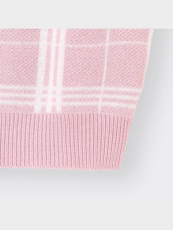 GIRLSクロップドチェックニットベストJR+E