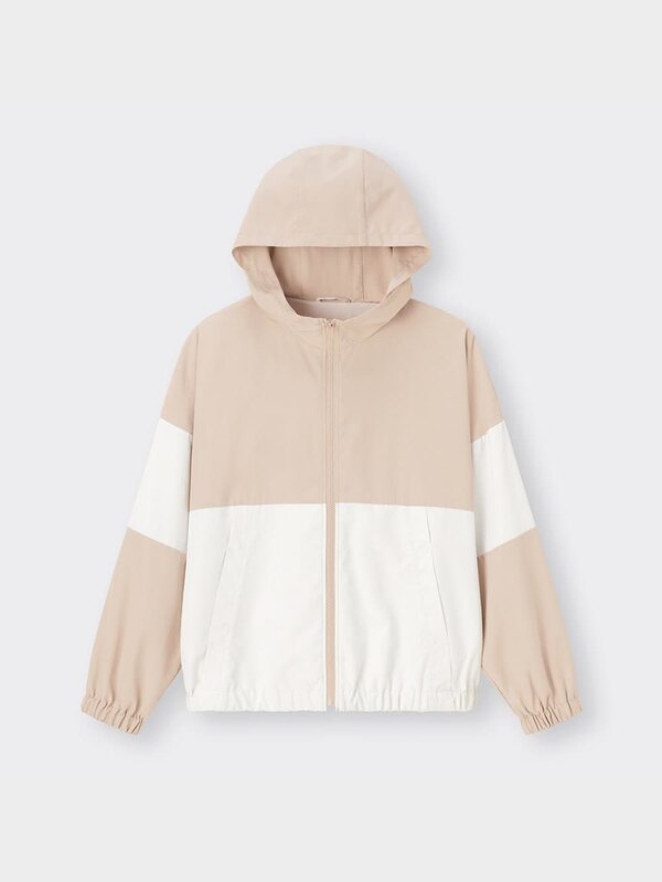 GIRLSバイカラーフーディブルゾンJR+E