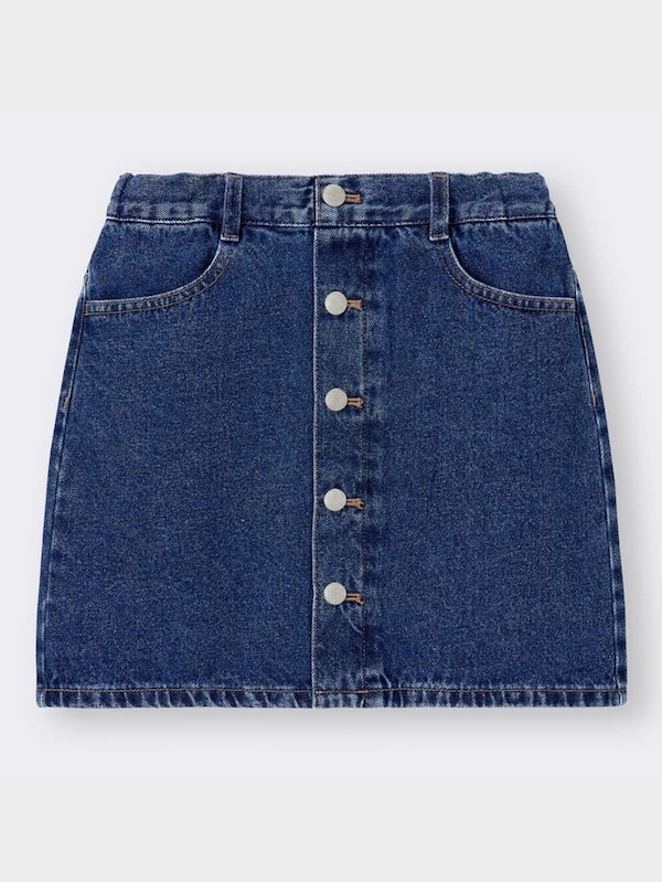 GIRLSデニムフロントボタンスカート