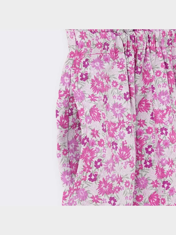 GIRLSフラワープリントサロペットショートパンツ