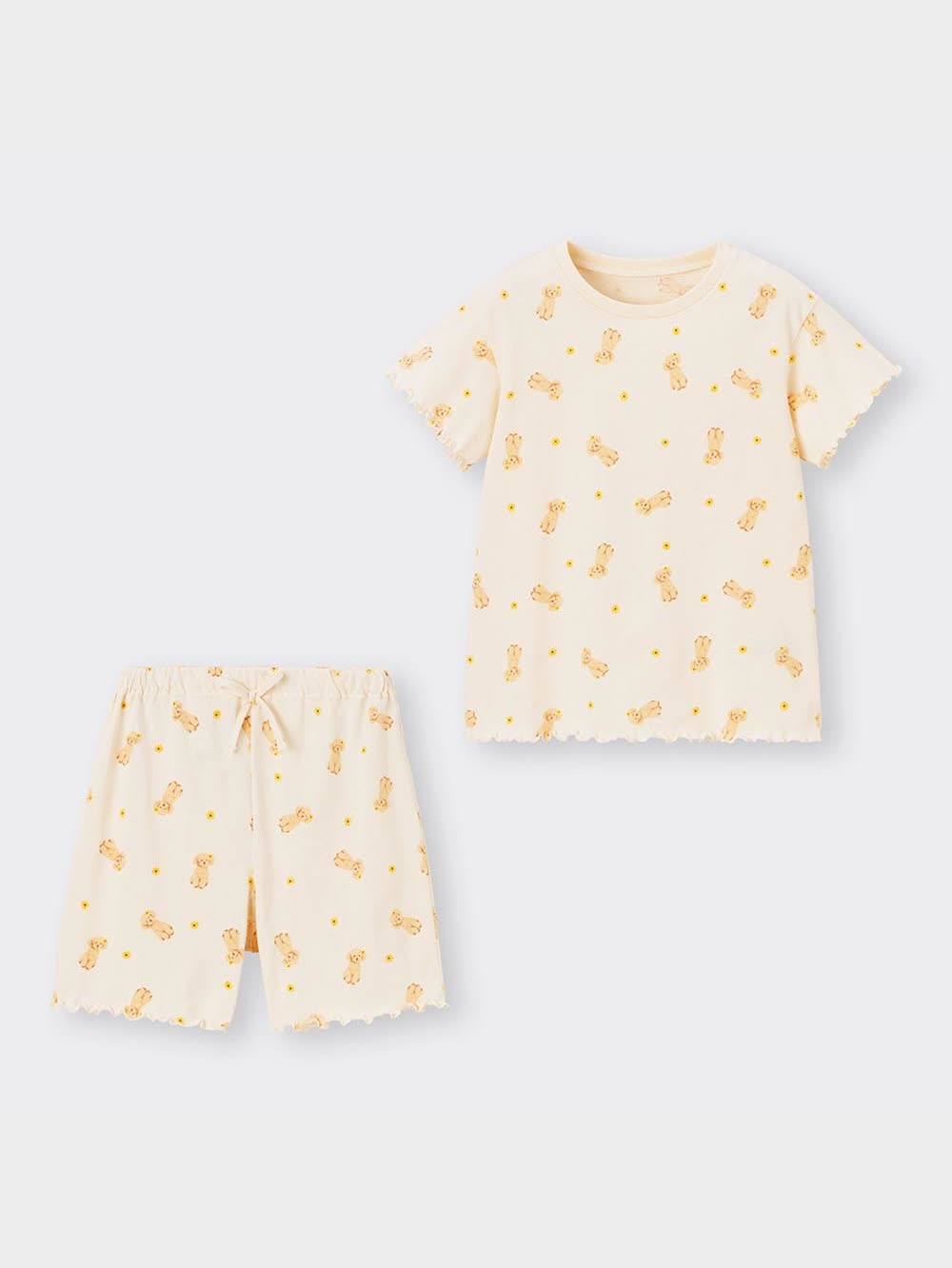 GU公式 | GIRLSラウンジセット(半袖&ショートパンツ)(トイプードル)