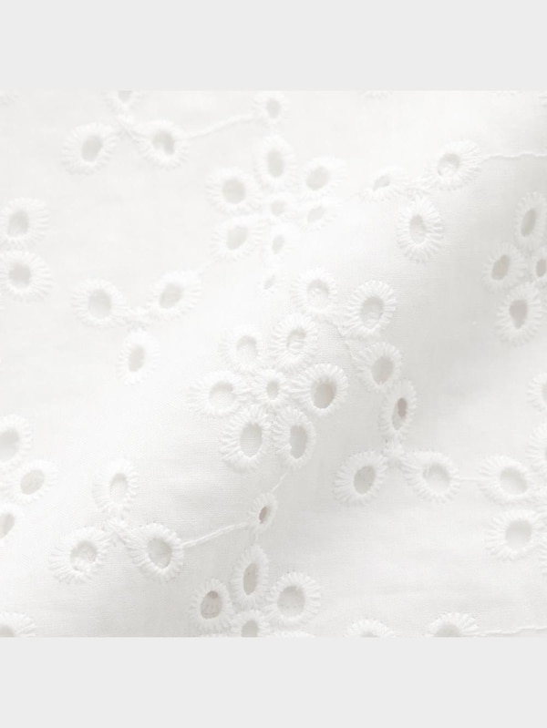 GIRLSコットンレースクロップドシャツ(5分袖)(セットアップ可能)