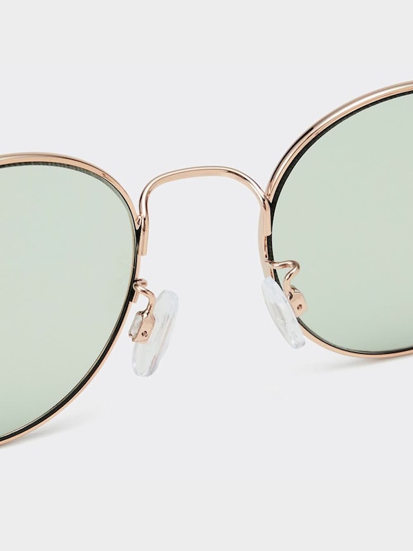 UVカットラウンドメタルサングラス