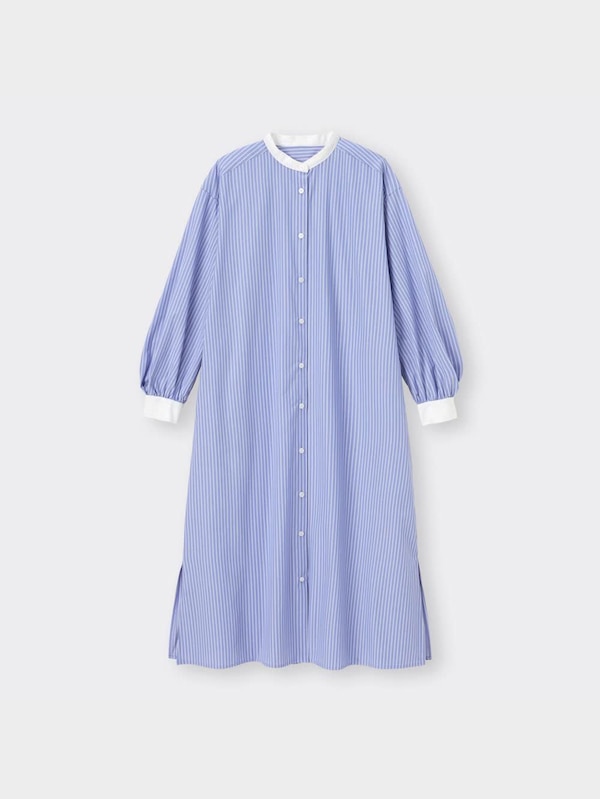 ストライプシャツワンピース(長袖)