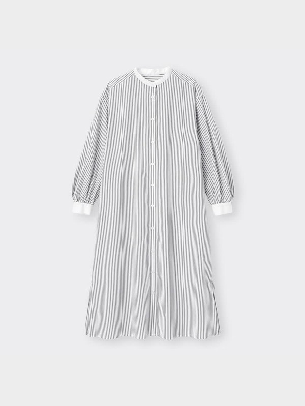 ストライプシャツワンピース(長袖)