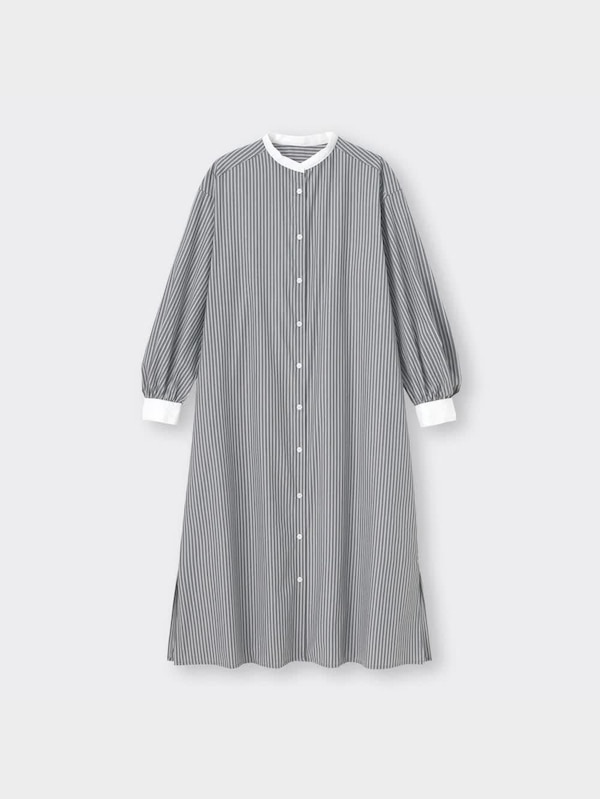 ストライプシャツワンピース(長袖)