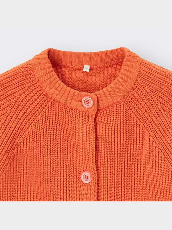 GIRLSウォッシャブル畦クルーネックカーディガン(長袖)