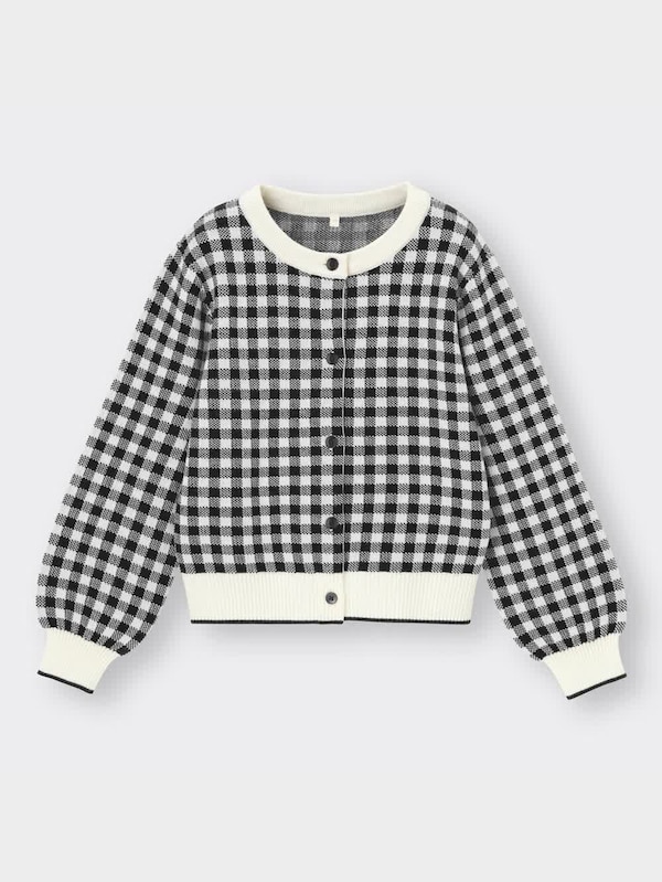 GIRLSウォッシャブルギンガムチェックカーディガン(長袖)(セットアップ可能)