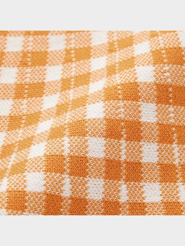 GIRLSウォッシャブルギンガムチェックニットスカート(セットアップ可能)