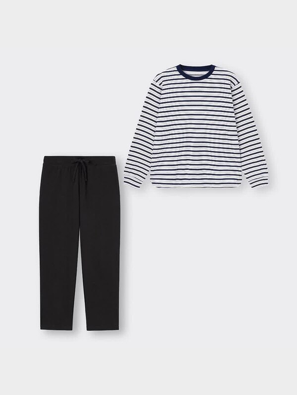 スウェットラウンジセット(長袖&ロングパンツ)(ボーダー)+E