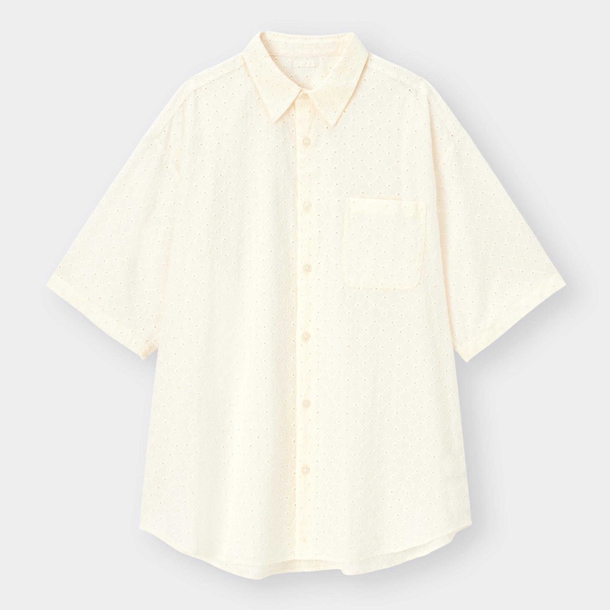 オーバーサイズレースシャツ(5分袖)NT+E