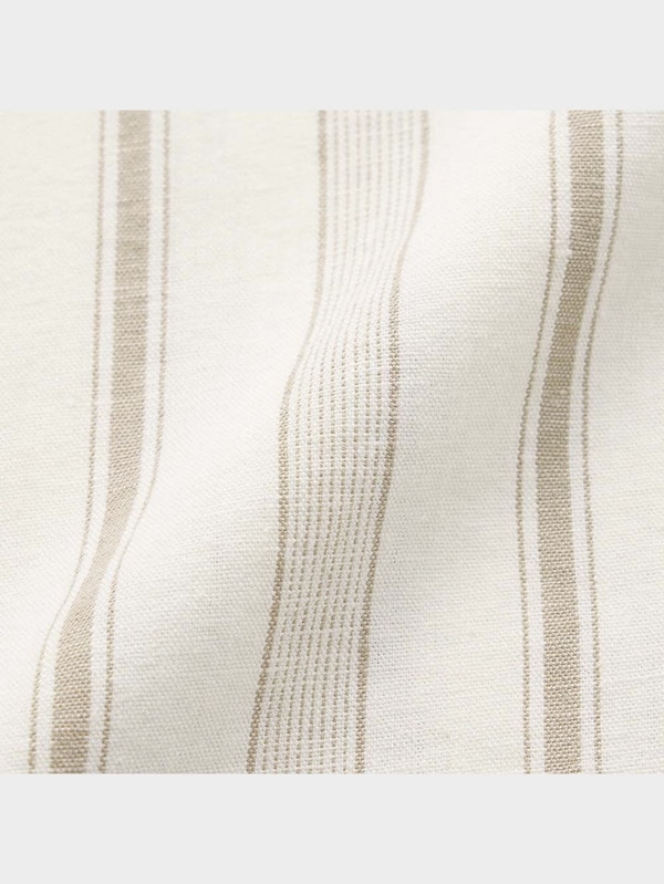 リネンブレンドシャツ(5分袖)(ストライプ)(セットアップ可能)